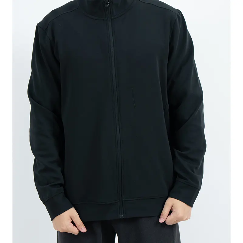 Veste de survêtement noire entièrement zippée avec panneaux aux épaules et au dos Veste de survêtement noire entièrement zippée avec panneaux aux épaules et au dos