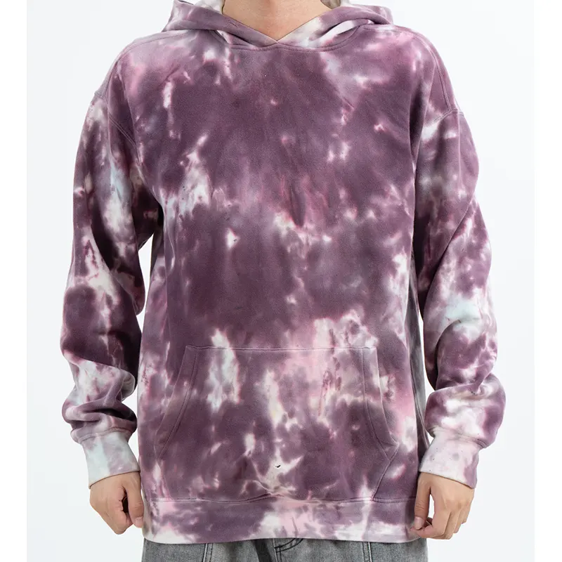 Sweat à capuche violet à motif nuage avec poche kangourou